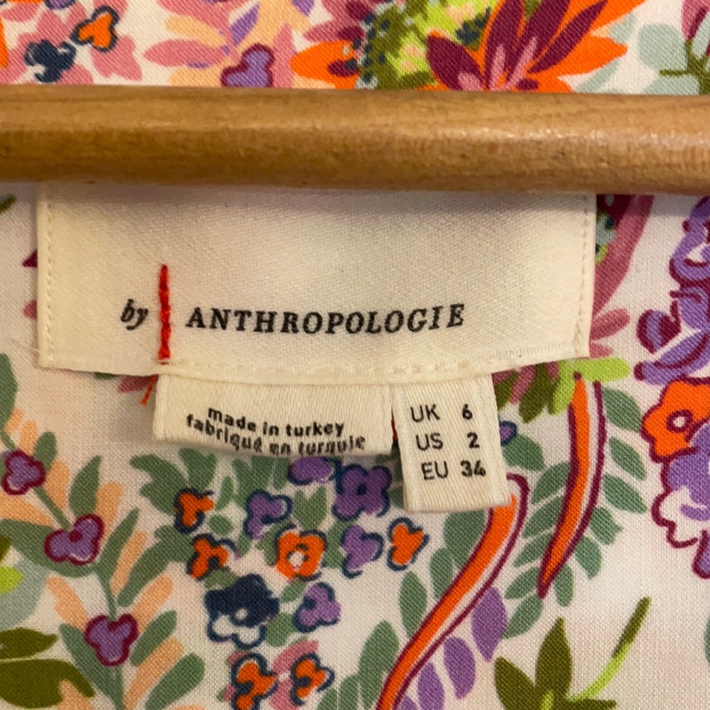 Anthropologie Dress Birds and Flowers